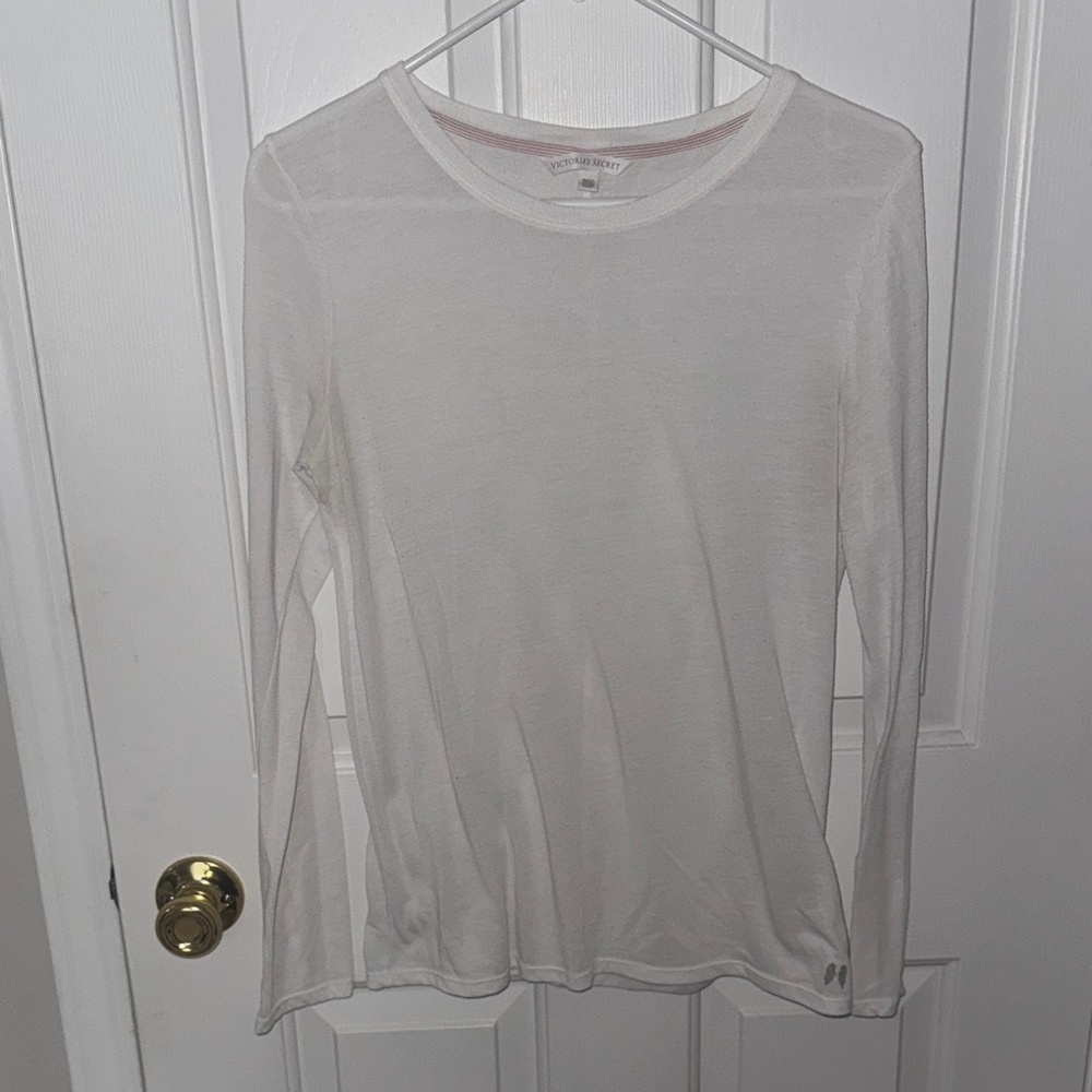 Victoria's Secret White Long Sleeve Pajama Top